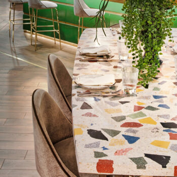 Recycled terrazzo table by Huguet