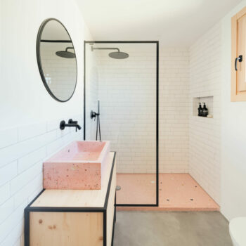 terrazzo standard washbasin and shower tray