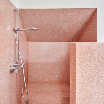 Customised terrazzo floors, washbasins, showertrays and wall cladding in this Mallorca house
