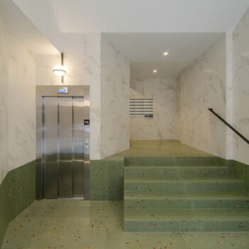 Huguet terrazzo tiles, wall cladding and stairs