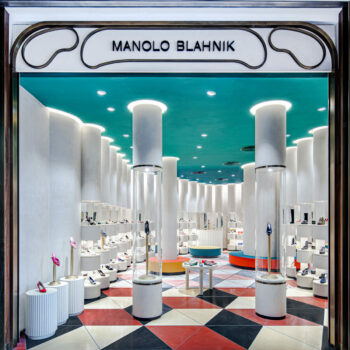 Bespoke cement tiles in the new Manolo Blahnik shop
