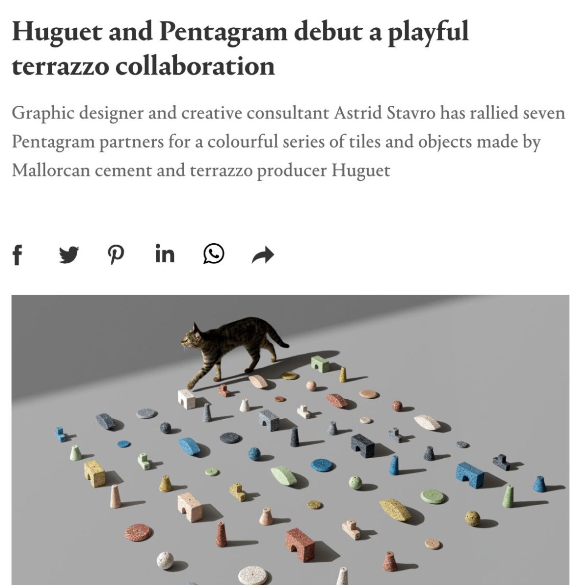 Wallpaper* | Huguet and Pentagram debut a playful terrazzo collaboration. 09/2022